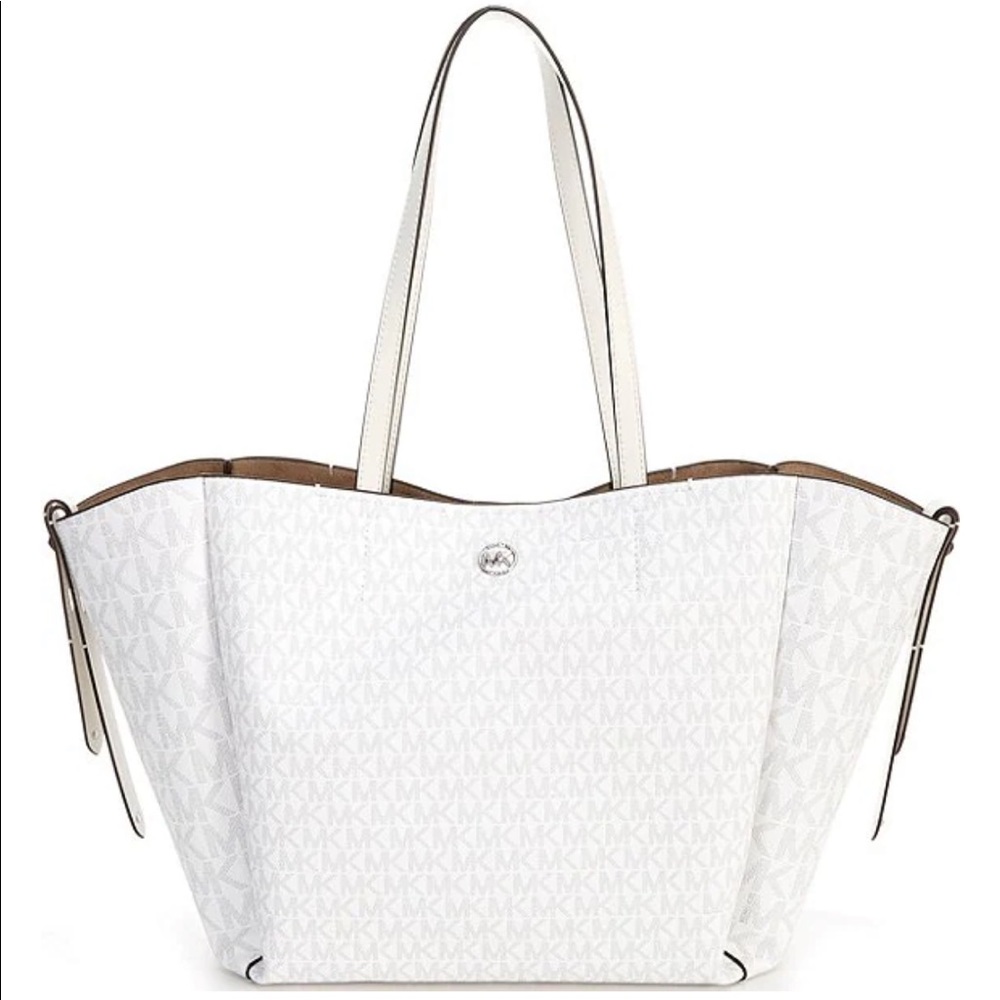 Michael Kors Freya Bi-Scale Tonal Signature Logo Coated Twill Large Open Tote